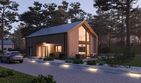 Projekt domu D445 - wersja drewniana - parterowy dom o powierzchni 133,10 m², dach dwuspadowy - ujęcie 3