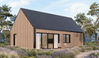 Projekt domu K-302 - parterowy dom o powierzchni 67,55 m², dach dwuspadowy - ujęcie 2