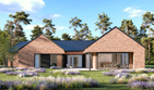 Projekt domu N-242 - parterowy dom o powierzchni 260,31 m², dach wielospadowy, koszt budowy 784 000 zł - ujęcie frontu