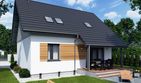 Projekt domu Santorini 2 szkielet drewniany - parterowy z poddaszem dom o powierzchni 90,83 m², dach dwuspadowy - ujęcie 2