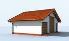 Projekt garażu G1B szkielet drewniany garaż dwustanowiskowy - parterowy dom o powierzchni 55,70 m², dach dwuspadowy - ujęcie 3