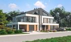 Projekt domu D449 - Zabudowa bliźniacza - z pełnym piętrem dom o powierzchni 502,20 m², dach dwuspadowy - ujęcie 2