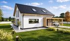 Projekt domu D2-85 - parterowy z poddaszem dom o powierzchni 84,50 m², dach dwuspadowy - ujęcie 3