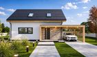 Projekt domu D2S-85 - parterowy z poddaszem dom o powierzchni 84,50 m², dach dwuspadowy - ujęcie 2