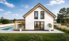 Projekt domu D2S-85 - parterowy z poddaszem dom o powierzchni 84,50 m², dach dwuspadowy - ujęcie 3