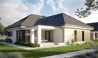 Projekt domu LK&1332 - parterowy z poddaszem dom o powierzchni 170,54 m², dach wielospadowy, koszt budowy 485 000 zł - ujęcie frontu