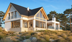 Projekt domu LK&1313 - parterowy z poddaszem dom o powierzchni 195,52 m², dach dwuspadowy - ujęcie 3