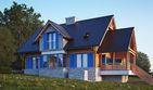 Projekt domu LK&1297 - parterowy z poddaszem dom o powierzchni 150,87 m², dach dwuspadowy, koszt budowy 474 000 zł - ujęcie frontu