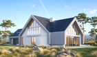 Projekt domu LK&1140 - parterowy z poddaszem dom o powierzchni 311,88 m², dach dwuspadowy, koszt budowy 939 000 zł - ujęcie frontu