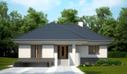 Projekt domu LK&1129 - parterowy z poddaszem dom o powierzchni 139,03 m², dach wielospadowy, koszt budowy 407 000 zł - ujęcie frontu