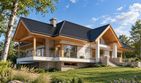 Projekt domu LK&1127 - parterowy z poddaszem dom o powierzchni 194,64 m², dach wielospadowy, koszt budowy 630 000 zł - ujęcie frontu