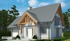 Projekt domu LK&1120 - parterowy z poddaszem dom o powierzchni 116,75 m², dach dwuspadowy, koszt budowy 342 000 zł - ujęcie frontu