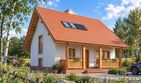 Projekt domu LK&1118 - parterowy z poddaszem dom o powierzchni 99,97 m², dach dwuspadowy, koszt budowy 309 000 zł - ujęcie frontu