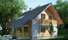 Projekt domu LK&1112 - parterowy z poddaszem dom o powierzchni 103,87 m², dach dwuspadowy, koszt budowy 326 000 zł - ujęcie frontu