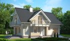 Projekt domu LK&1098 - parterowy z poddaszem dom o powierzchni 130,08 m², dach dwuspadowy, koszt budowy 368 000 zł - ujęcie frontu