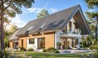 Projekt domu LK&1091 - parterowy z poddaszem dom o powierzchni 168,65 m², dach dwuspadowy, koszt budowy 495 000 zł - ujęcie frontu