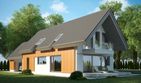 Projekt domu LK&1091 - parterowy z poddaszem dom o powierzchni 168,65 m², dach dwuspadowy, koszt budowy 495 000 zł - ujęcie frontu