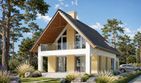 Projekt domu LK&1068 - parterowy z poddaszem dom o powierzchni 186,69 m², dach dwuspadowy, koszt budowy 536 000 zł - ujęcie frontu