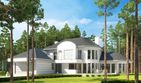 Projekt domu LK&1012 - z pełnym piętrem dom o powierzchni 218,10 m², dach kopertowy, koszt budowy 705 000 zł - ujęcie frontu