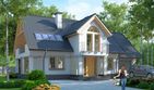 Projekt domu LK&1010 - parterowy z poddaszem dom o powierzchni 157,09 m², dach dwuspadowy, koszt budowy 449 000 zł - ujęcie frontu