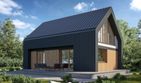 Projekt domu LK&1615 - parterowy z poddaszem dom o powierzchni 72,55 m², dach dwuspadowy, koszt budowy 231 000 zł - ujęcie frontu