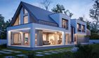 Projekt domu LK&1536 - parterowy dom o powierzchni 252,90 m², dach dwuspadowy, koszt budowy 751 000 zł - ujęcie frontu