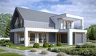 Projekt domu LK&1531 - parterowy z poddaszem dom o powierzchni 139,39 m², dach dwuspadowy, koszt budowy 406 000 zł - ujęcie frontu