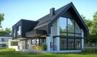Projekt domu LK&1509 - parterowy z poddaszem dom o powierzchni 192,43 m², dach dwuspadowy, koszt budowy 586 000 zł - ujęcie frontu