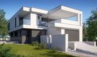 Projekt domu LK&1482 - z pełnym piętrem dom o powierzchni 181,95 m², dach płaski, koszt budowy 543 000 zł - ujęcie frontu