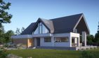Projekt domu LK&1475 - parterowy z poddaszem dom o powierzchni 185,80 m², dach dwuspadowy, koszt budowy 575 000 zł - ujęcie frontu