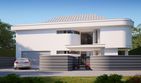 Projekt domu LK&1436 - z pełnym piętrem dom o powierzchni 426,43 m², dach kopertowy, koszt budowy 1 202 000 zł - ujęcie frontu