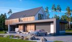 Projekt domu LK&1373 - parterowy z poddaszem dom o powierzchni 139,72 m², dach dwuspadowy, koszt budowy 460 000 zł - ujęcie frontu