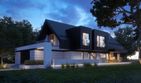 Projekt domu LK&1352 - parterowy z poddaszem dom o powierzchni 197,36 m², dach dwuspadowy, koszt budowy 660 000 zł - ujęcie frontu
