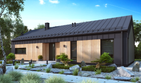 Projekt domu Ka237 - parterowy dom o powierzchni 117,24 m², dach dwuspadowy, koszt budowy 358 000 zł - ujęcie frontu
