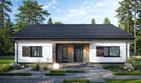 Projekt domu Luna - parterowy dom o powierzchni 130,51 m², dach dwuspadowy - ujęcie 2