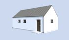 Projekt budynku gospodarczego G365 budynek gospodarczy - parterowy dom o powierzchni 35,27 m², dach dwuspadowy - ujęcie 4
