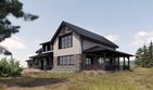 Projekt domu FarmHouse One plus - parterowy z poddaszem dom o powierzchni 216,16 m², dach dwuspadowy - ujęcie 2