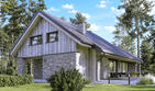 Projekt domu Nanna - parterowy z poddaszem dom o powierzchni 162,38 m², dach dwuspadowy, koszt budowy 422 000 zł - ujęcie frontu