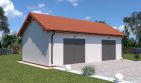 Projekt garażu Planujdom GŻ46 - parterowy dom o powierzchni 64,48 m², dach dwuspadowy, koszt budowy 154 752 zł - ujęcie frontu