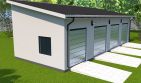 Projekt budynku gospodarczego Planujdom G01 - parterowy dom o powierzchni 95,35 m², dach jednospadowy, koszt budowy 219 305 zł - ujęcie frontu