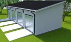 Projekt budynku gospodarczego Planujdom G01 - parterowy dom o powierzchni 95,35 m², dach jednospadowy - ujęcie 3