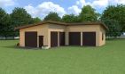 Projekt budynku gospodarczego Planujdom G10 - parterowy dom o powierzchni 120,97 m², dach jednospadowy, koszt budowy 260 085 zł - ujęcie frontu