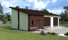 Projekt budynku gospodarczego Planujdom GŻ24 - parterowy dom o powierzchni 71,99 m², dach jednospadowy - ujęcie 2