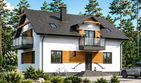 Projekt domu Planujdom 001 - parterowy z poddaszem dom o powierzchni 168,50 m², dach dwuspadowy, koszt budowy 470 000 zł - ujęcie frontu