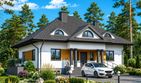 Projekt domu Planujdom 003 - parterowy z poddaszem dom o powierzchni 162,33 m², dach kopertowy, koszt budowy 497 000 zł - ujęcie frontu