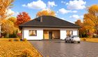 Projekt domu Planujdom 020 - parterowy dom o powierzchni 137,74 m², dach kopertowy, koszt budowy 397 000 zł - ujęcie frontu