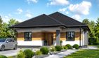 Projekt domu Planujdom 022 - parterowy dom o powierzchni 139,54 m², dach kopertowy, koszt budowy 389 000 zł - ujęcie frontu