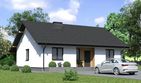 Projekt domu Planujdom 025 ver2 - parterowy dom o powierzchni 86,67 m², dach dwuspadowy, koszt budowy 251 000 zł - ujęcie frontu