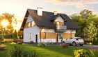 Projekt domu Planujdom 033 - parterowy z poddaszem dom o powierzchni 155,07 m², dach dwuspadowy - ujęcie 2