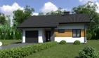 Projekt domu Planujdom 036 - parterowy dom o powierzchni 77,54 m², dach dwuspadowy, koszt budowy 248 000 zł - ujęcie frontu